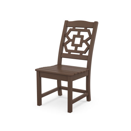POLYWOOD Chinoiserie Dining Side Chair in Mahogany