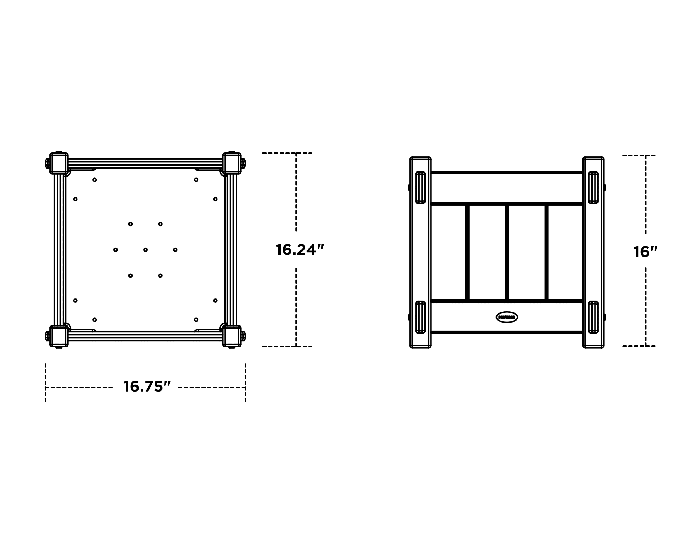 Dimensions for Vineyard Square Planter Box