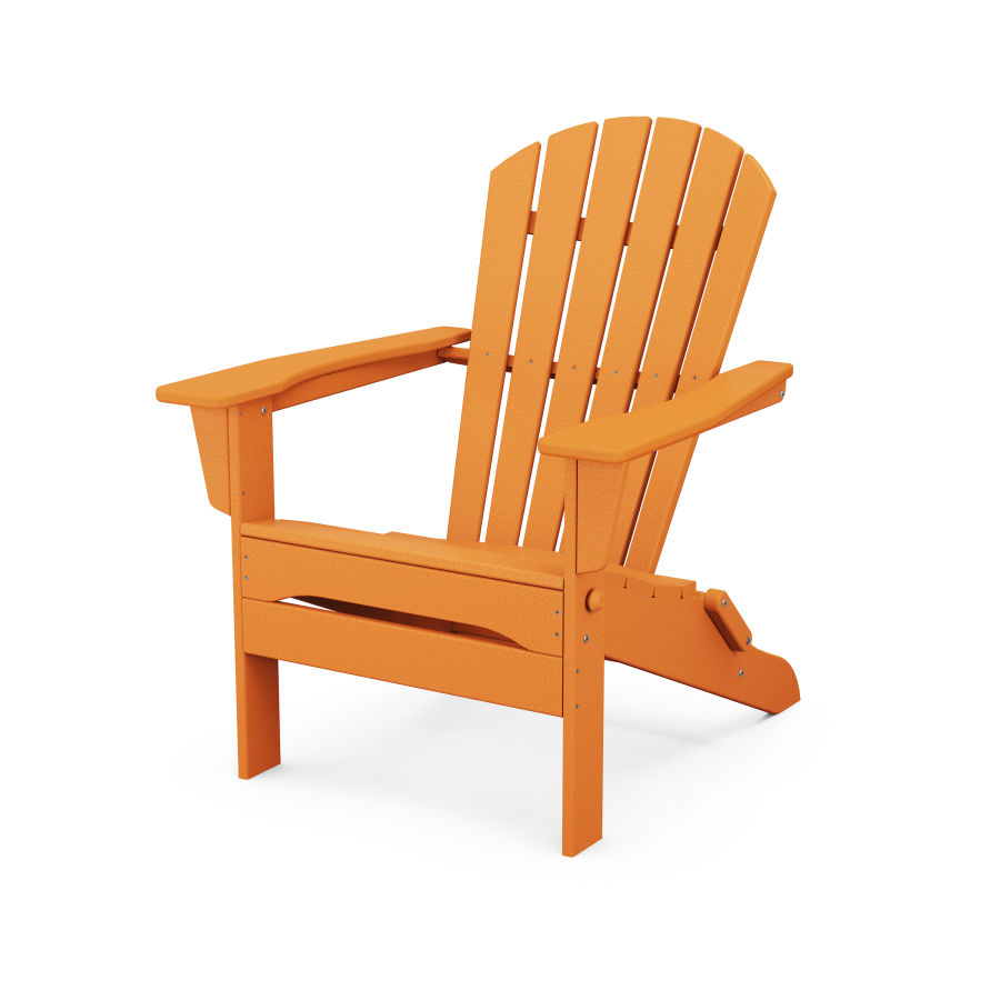 POLYWOOD South Beach Folding Adirondack Chair in Tangerine