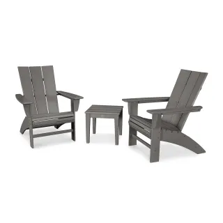 POLYWOOD Modern 3-Piece Curveback  Adirondack Set