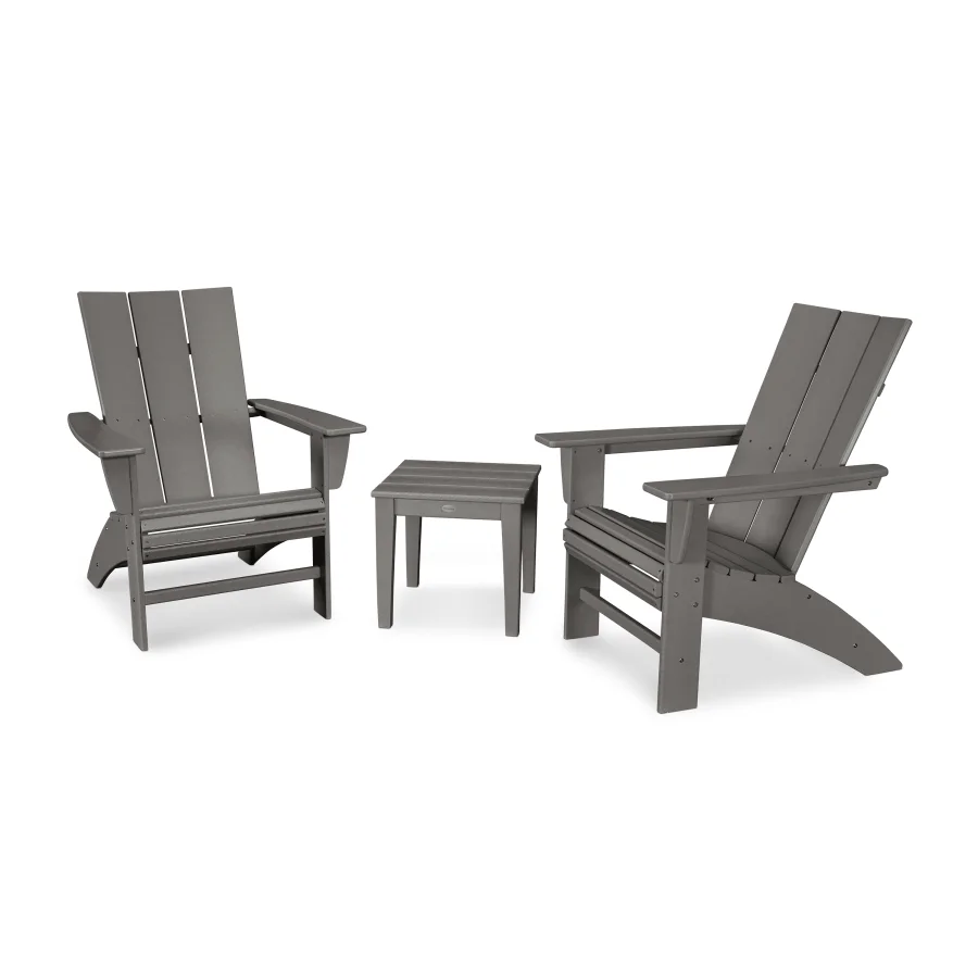 POLYWOOD Modern 3-Piece Curveback  Adirondack Set