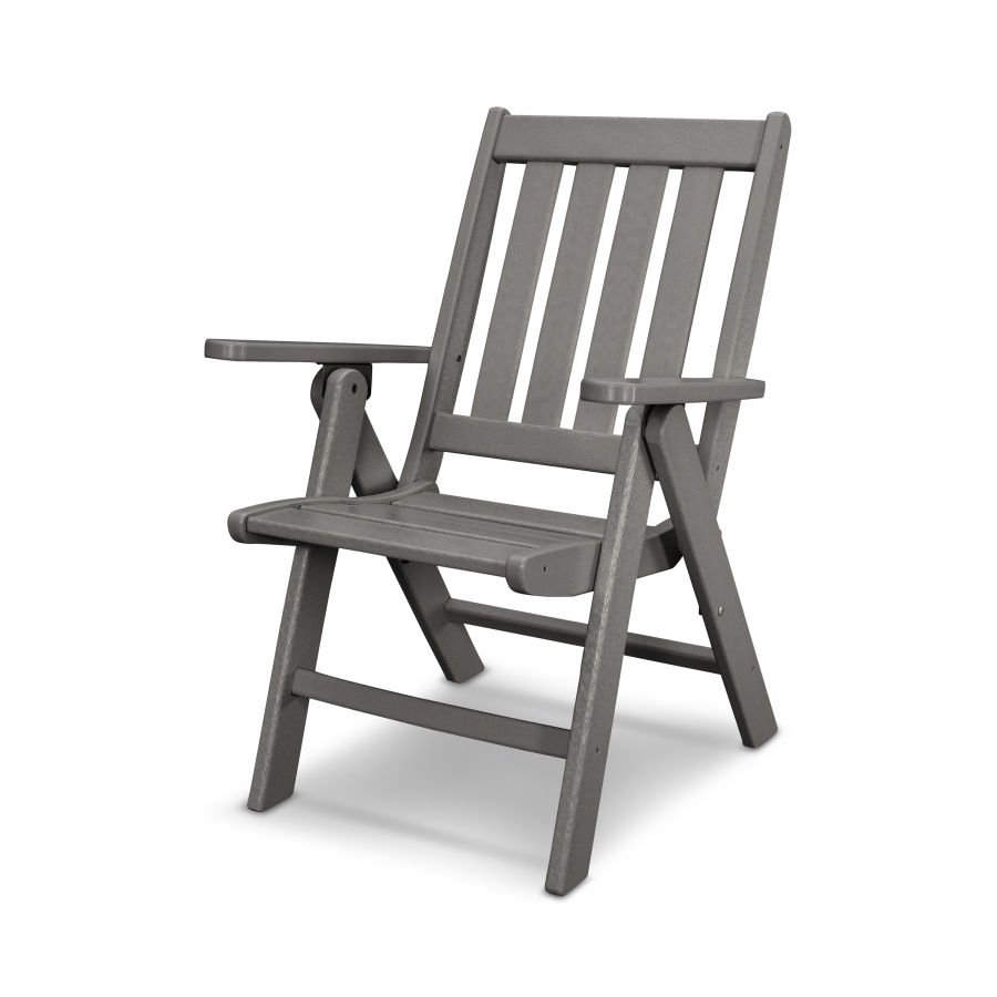 POLYWOOD Vineyard Folding Dining Chair in Slate Grey