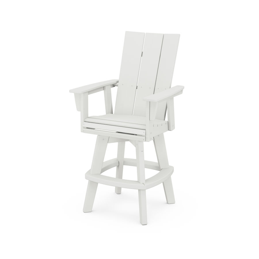 POLYWOOD Modern Adirondack Swivel Bar Chair in Vintage White