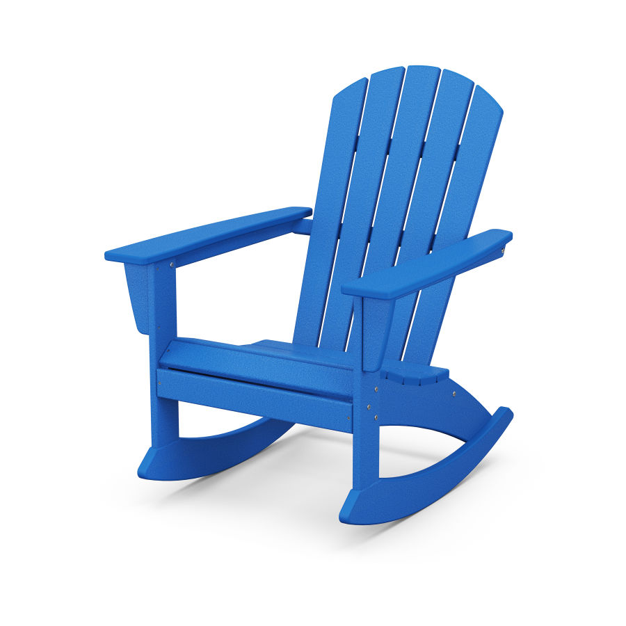 POLYWOOD Nautical Adirondack Rocking Chair in Pacific Blue