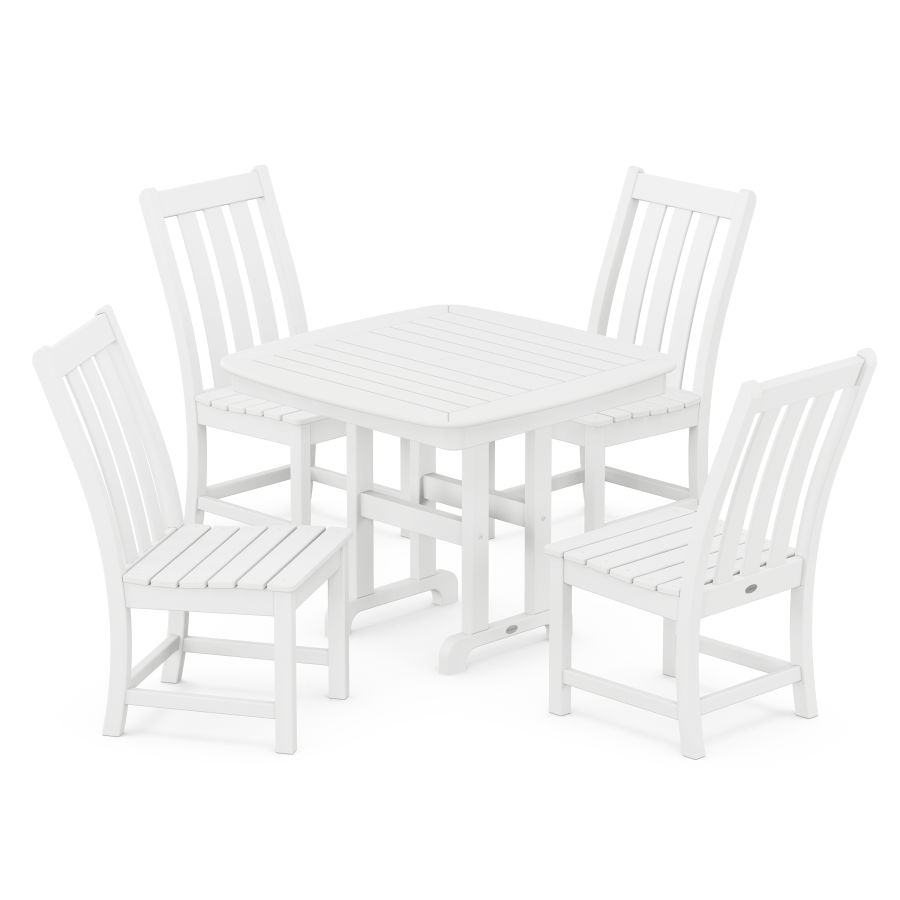 POLYWOOD Vineyard 5-Piece Side Chair Dining Set in White