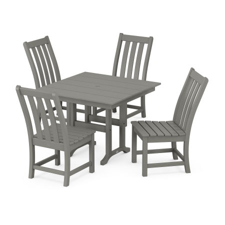 Vineyard Side Chair 5-Piece Farmhouse Dining Set in Slate Grey