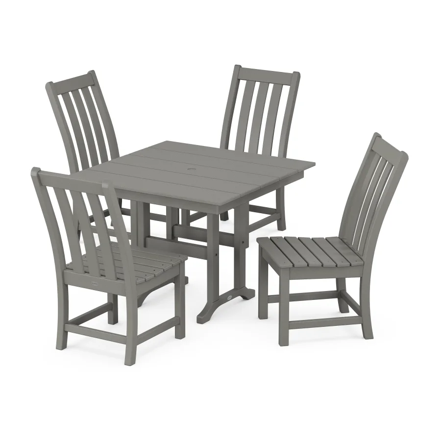 POLYWOOD Vineyard Side Chair 5-Piece Farmhouse Dining Set