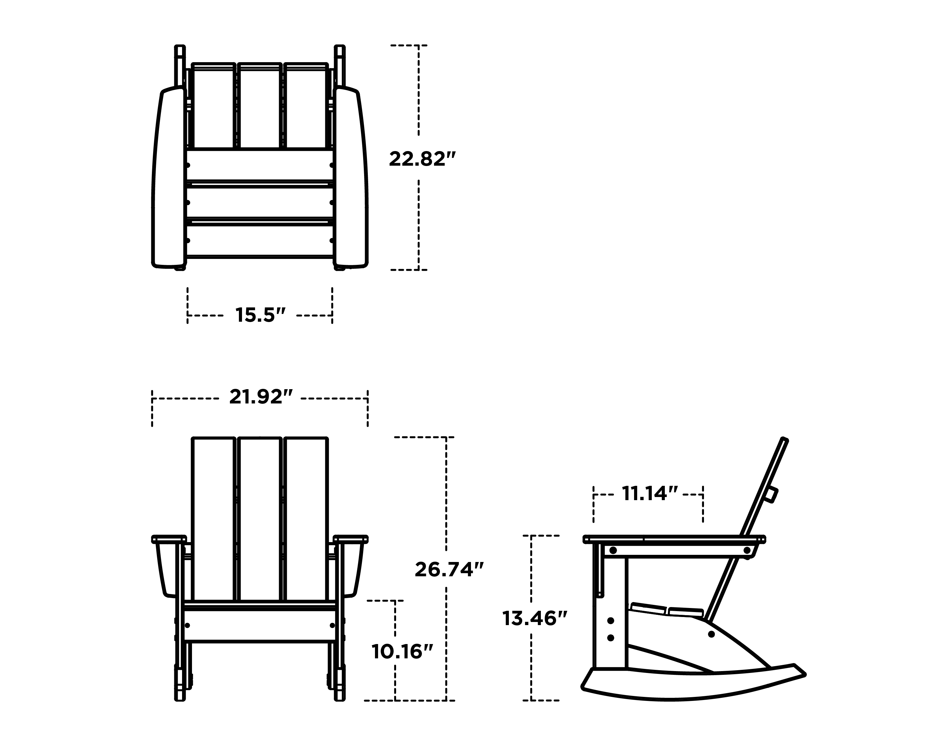 Dimensions for Kids Modern Adirondack Rocking Chair