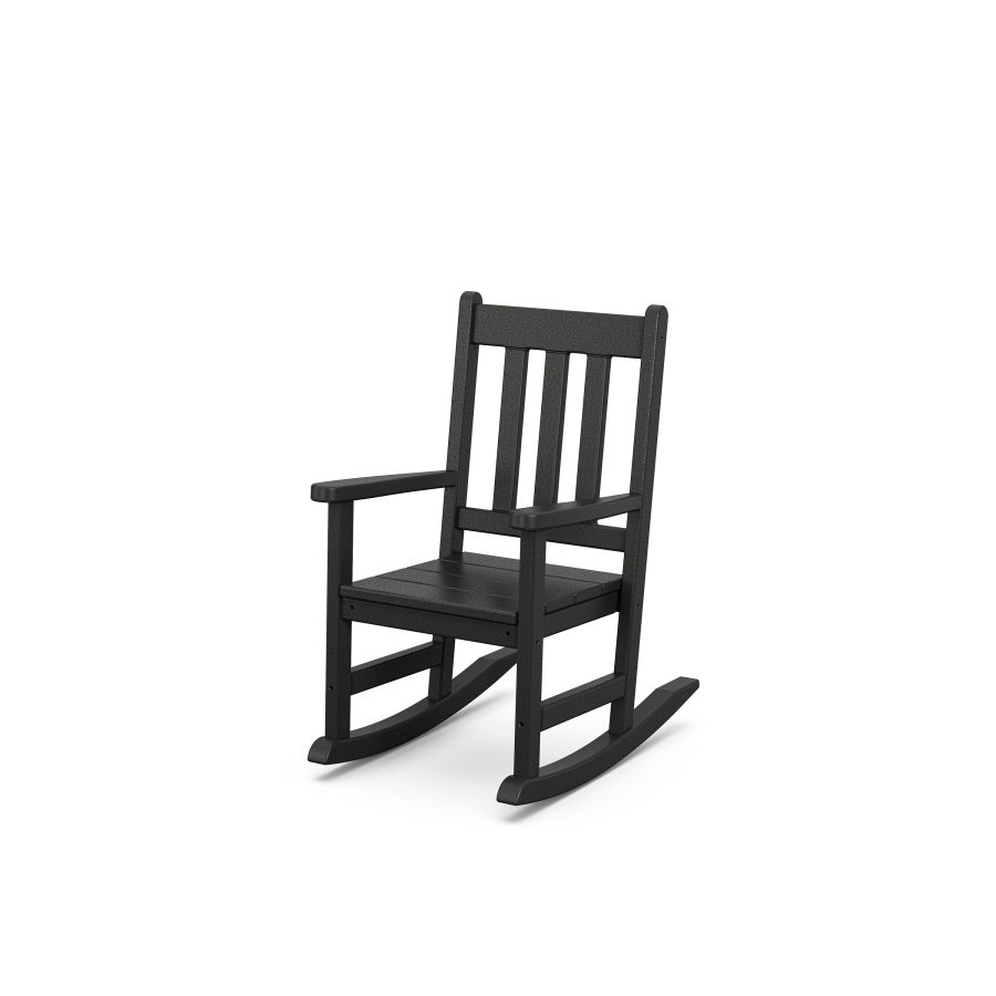 POLYWOOD Kids Vineyard Rocking Chair in Black