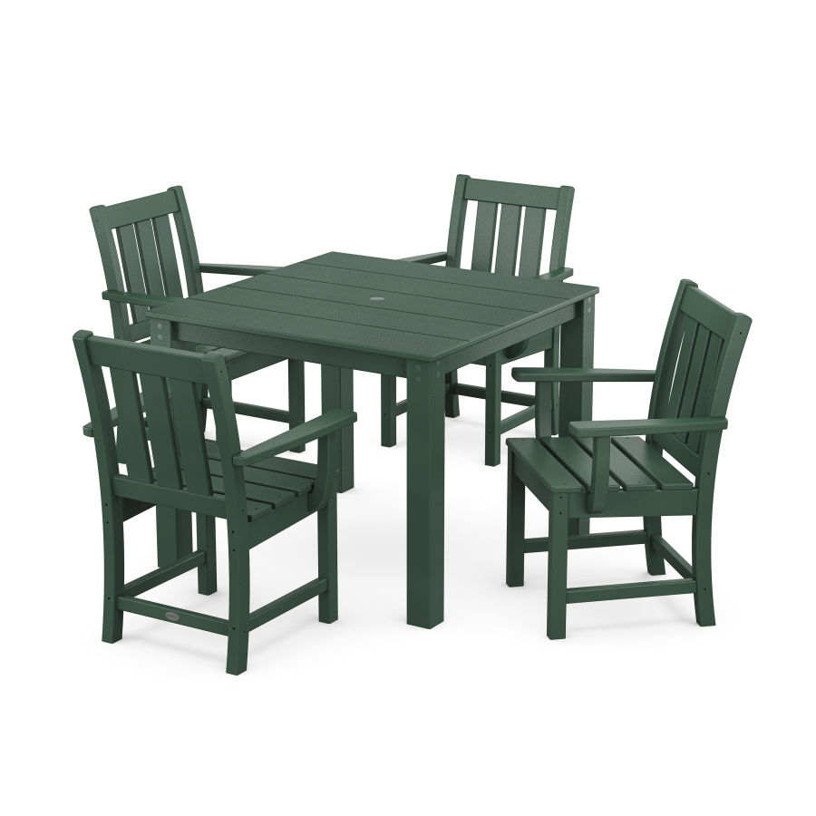 POLYWOOD Oxford 5-Piece Parsons Dining Set in Green