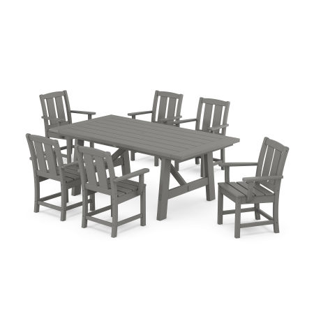 POLYWOOD Mission Arm Chair 7-Piece Rustic Farmhouse Dining Set