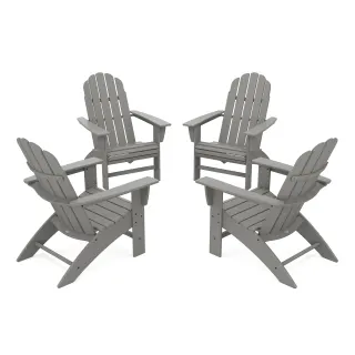 POLYWOOD 4-Piece Vineyard Curveback Adirondack Chair Conversation Set