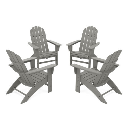 4-Piece Vineyard Curveback Adirondack Chair Conversation Set