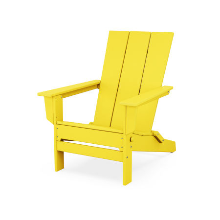 POLYWOOD Modern Studio Folding Adirondack Chair in Lemon