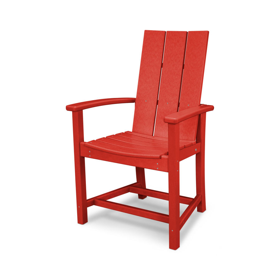POLYWOOD Modern Adirondack Dining Chair in Sunset Red