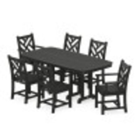 Chippendale 7-Piece Dining Set in Black