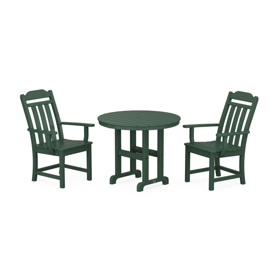 POLYWOOD Country Living 3-Piece Farmhouse Dining Set in Green