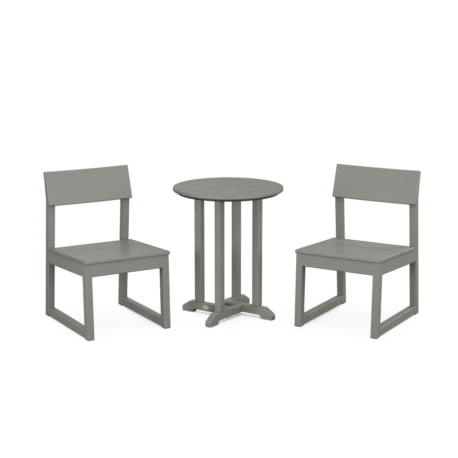 POLYWOOD EDGE Side Chair 3-Piece Round Dining Set