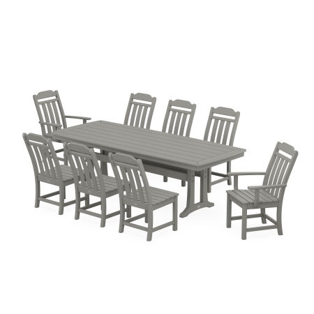 Country Living 9-Piece Dining Set with Trestle Legs in Slate Grey
