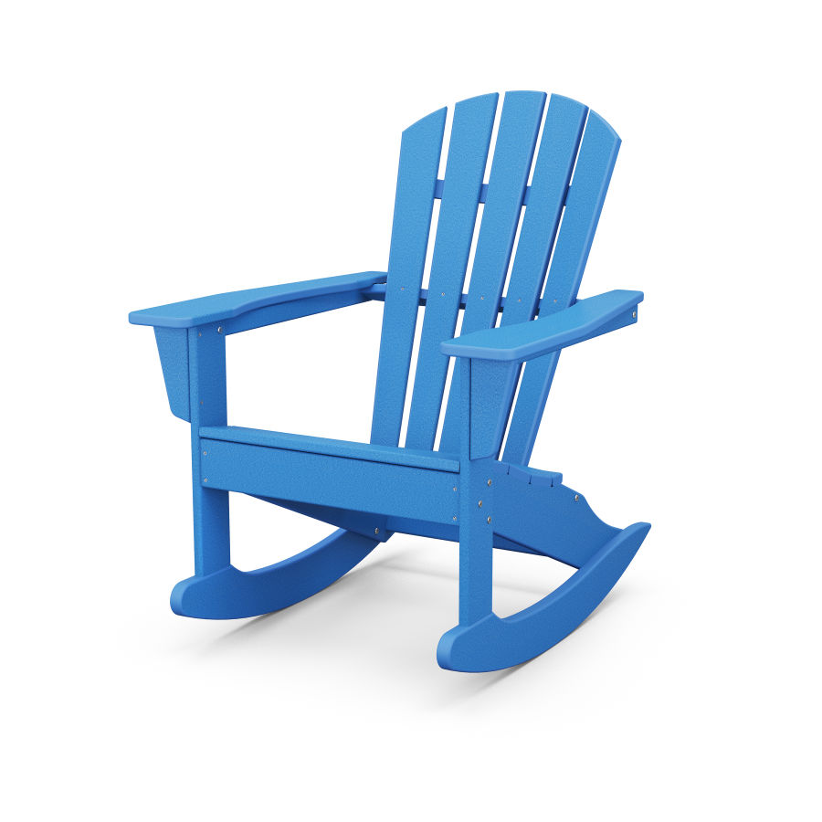 POLYWOOD Palm Coast Adirondack Rocking Chair in Pacific Blue