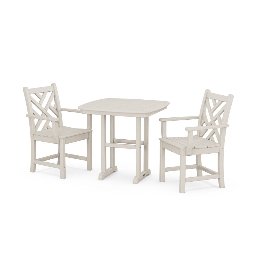 POLYWOOD Chippendale 3-Piece Dining Set in Sand