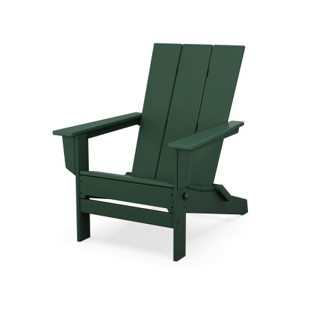 POLYWOOD Modern Studio Folding Adirondack Chair in Green