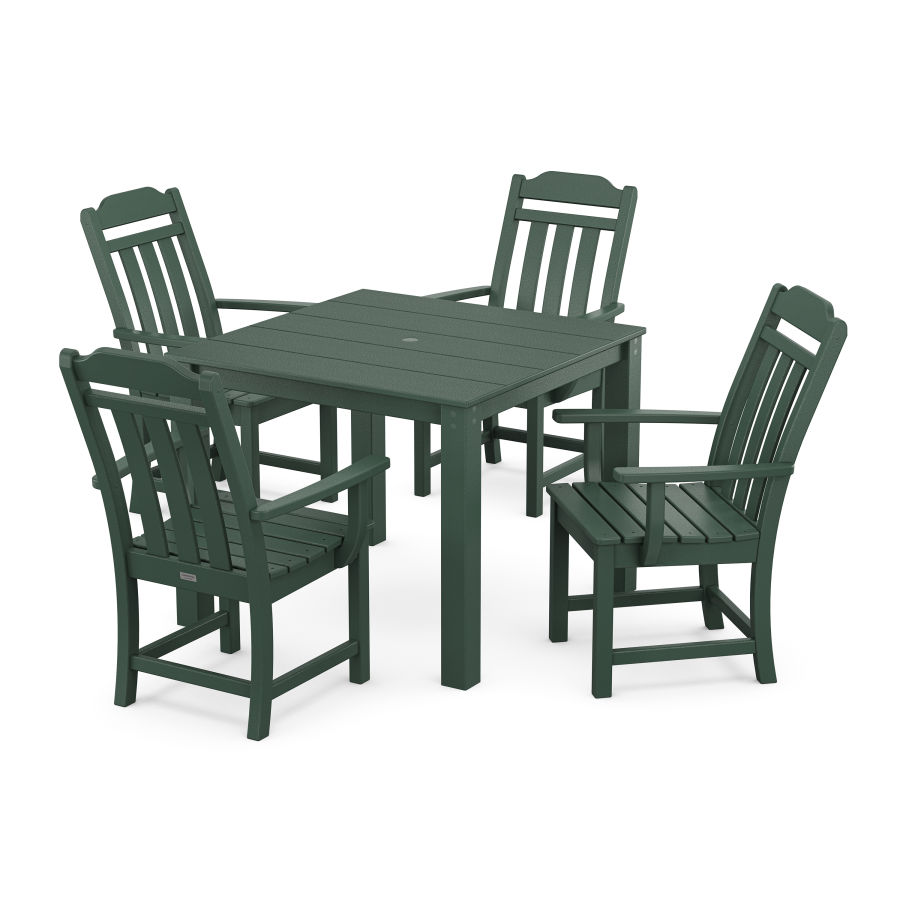 POLYWOOD Country Living 5-Piece Parsons Dining Set in Green