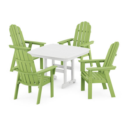 Vineyard Adirondack 5-Piece Dining Set with Trestle Legs in Lime / White