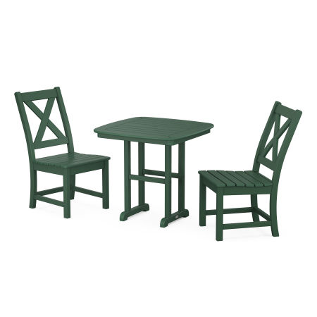 Braxton Side Chair 3-Piece Dining Set in Green