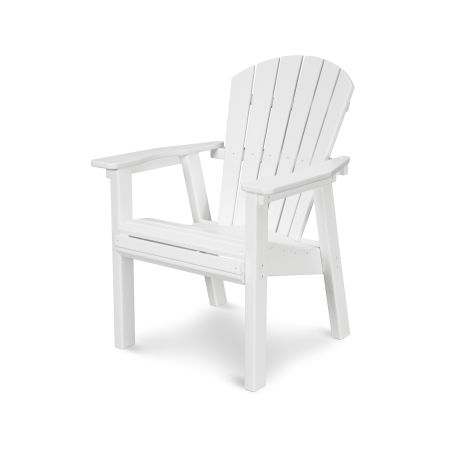 POLYWOOD Seashell Upright Adirondack Chair in White