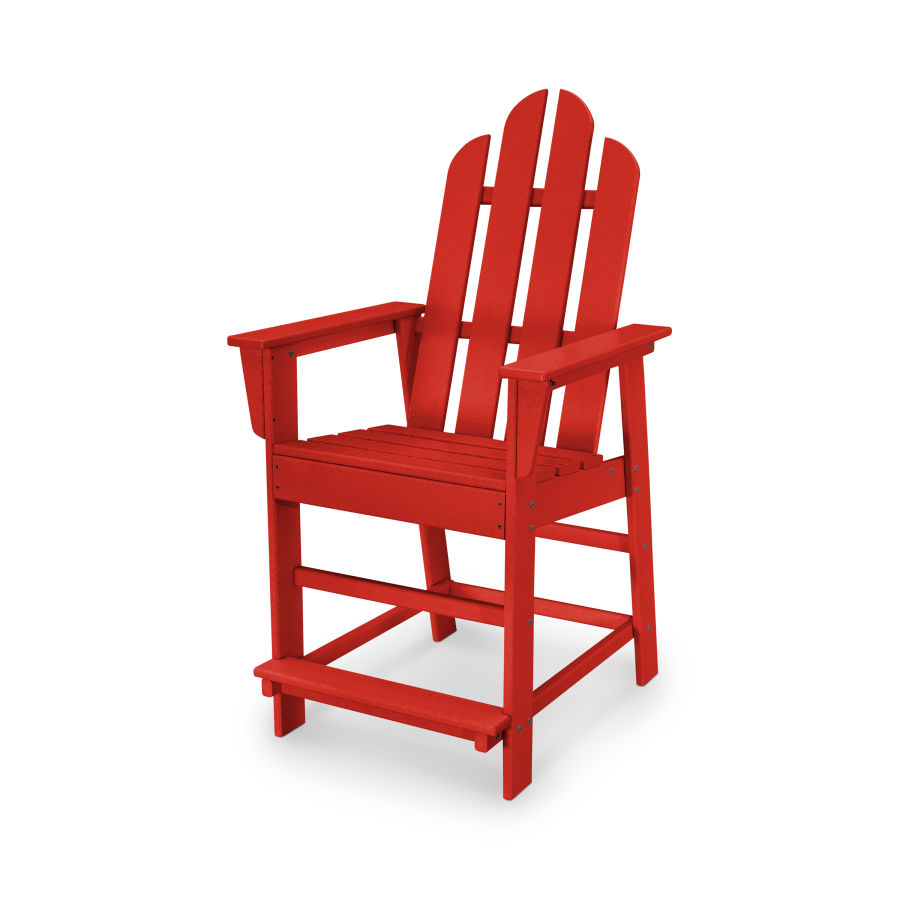 POLYWOOD Long Island Counter Chair in Sunset Red