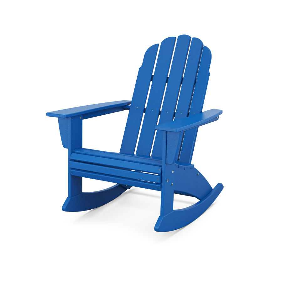 POLYWOOD Vineyard Curveback Adirondack Rocking Chair in Pacific Blue