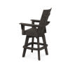 POLYWOOD® Modern Curveback Adirondack Swivel Bar Chair in Vintage
