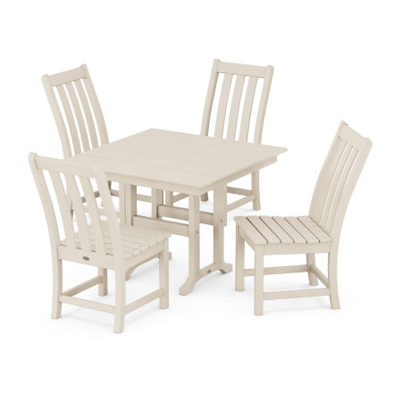 Vineyard Side Chair 5-Piece Farmhouse Dining Set in Sand