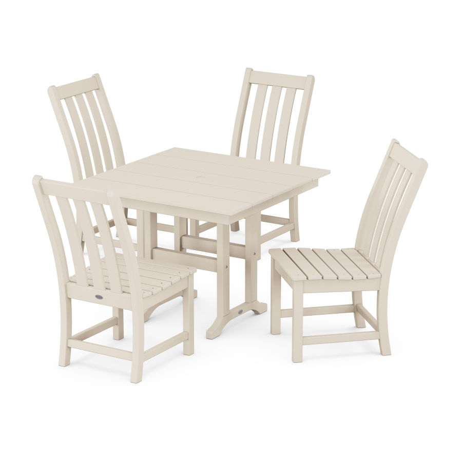 POLYWOOD Vineyard Side Chair 5-Piece Farmhouse Dining Set in Sand
