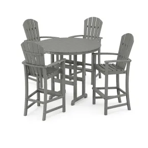 POLYWOOD Palm Coast 5-Piece Round Farmhouse Bar Set