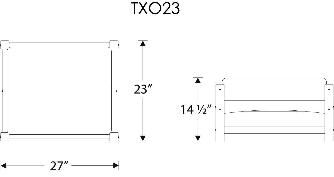 Dimensions for Rockport Club Ottoman