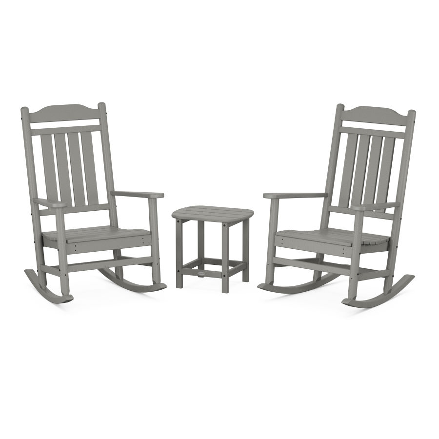 POLYWOOD Country Living Legacy Rocking Chair 3-Piece Set in Slate Grey