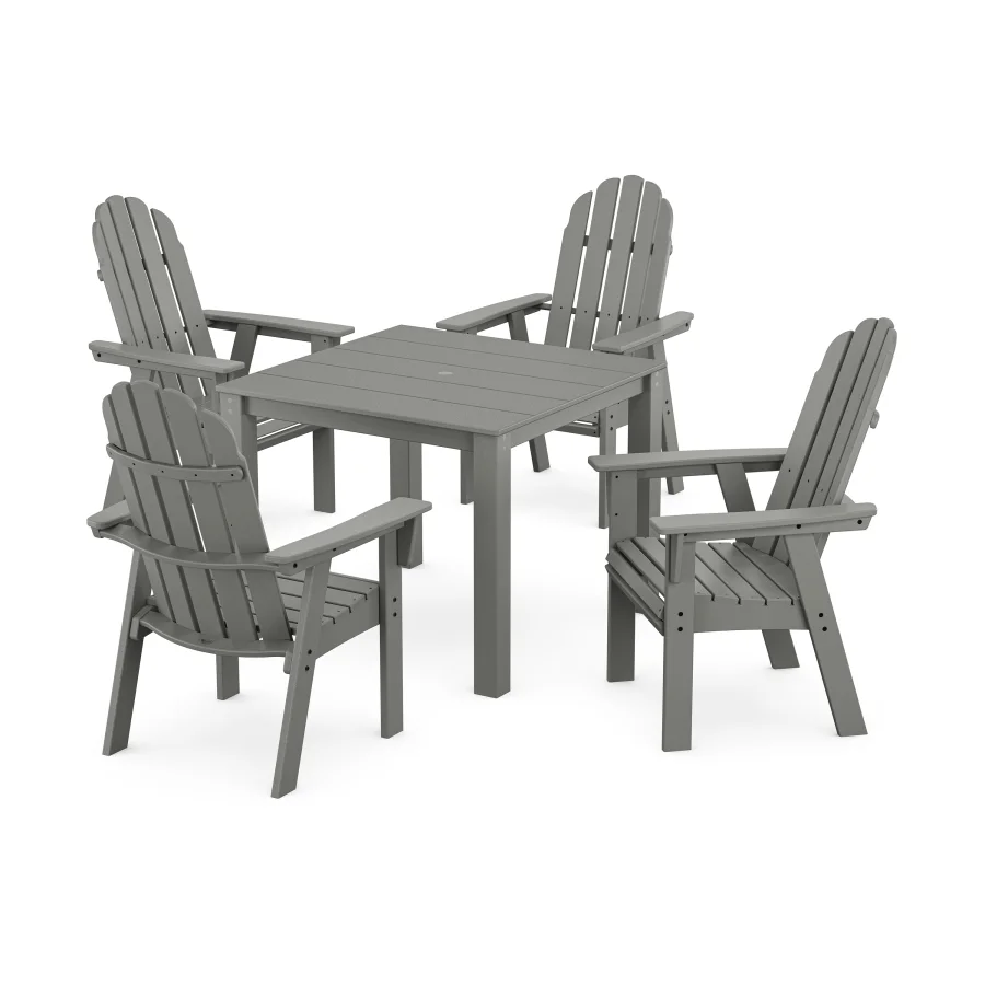 POLYWOOD Vineyard Curveback Adirondack 5-Piece Parsons Dining Set