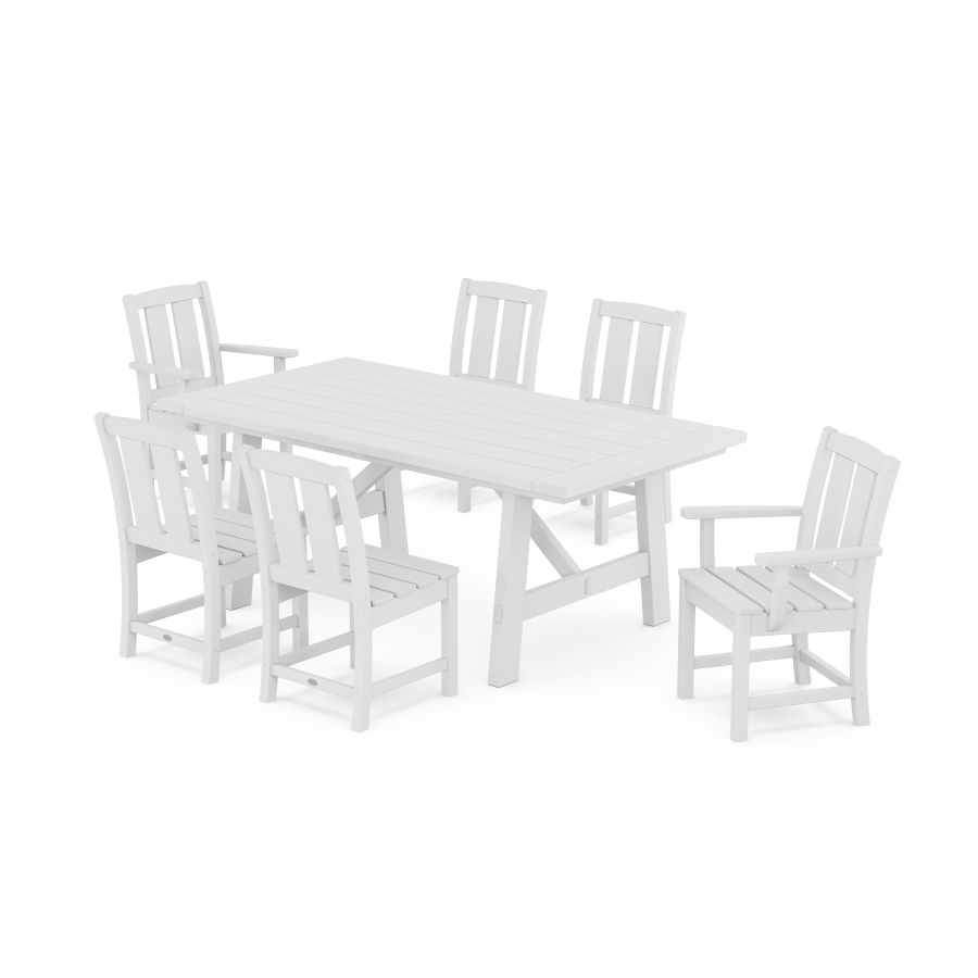 POLYWOOD Mission 7-Piece Rustic Farmhouse Dining Set in White