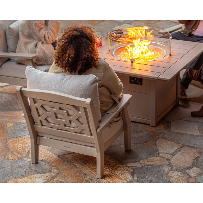 POLYWOOD Chinoiserie 5-Piece Deep Seating Set with Fire Pit Table