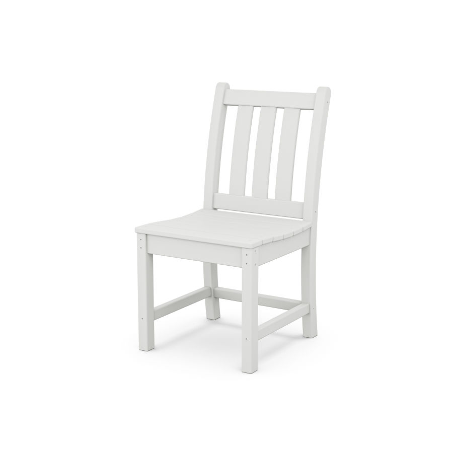 POLYWOOD Traditional Garden Dining Side Chair in White