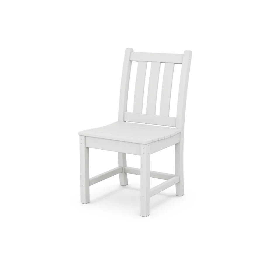 POLYWOOD Traditional Garden Dining Side Chair in White