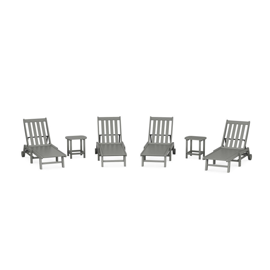POLYWOOD Vineyard 6-Piece Chaise with Wheels Set