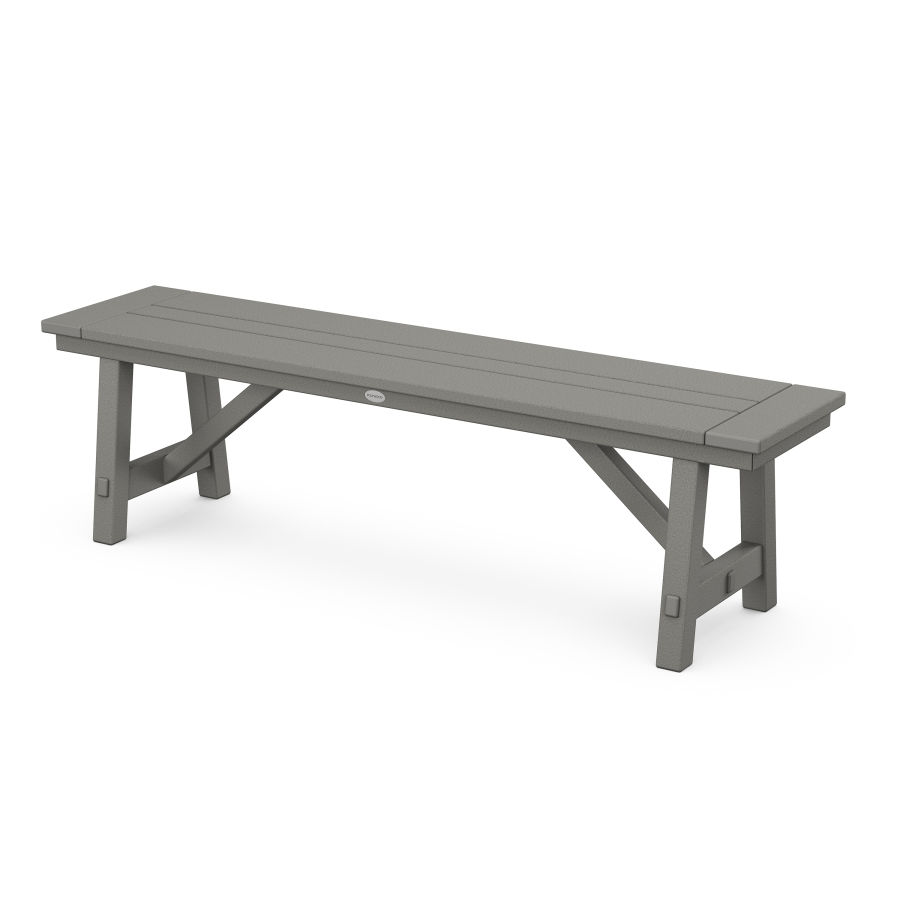 POLYWOOD Rustic Farmhouse 60" Backless Bench in Slate Grey