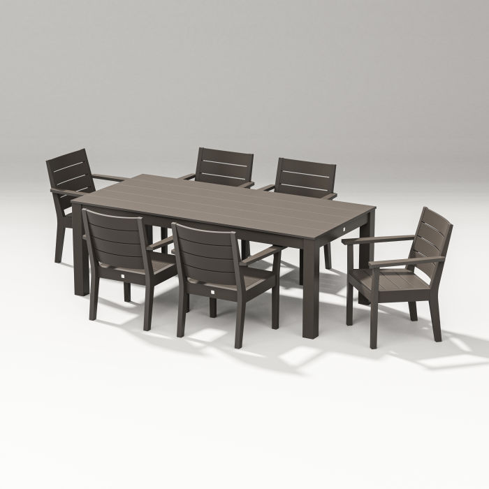 POLYWOOD Latitude 7-Piece Arm Chair Dining Set - Parsons 84