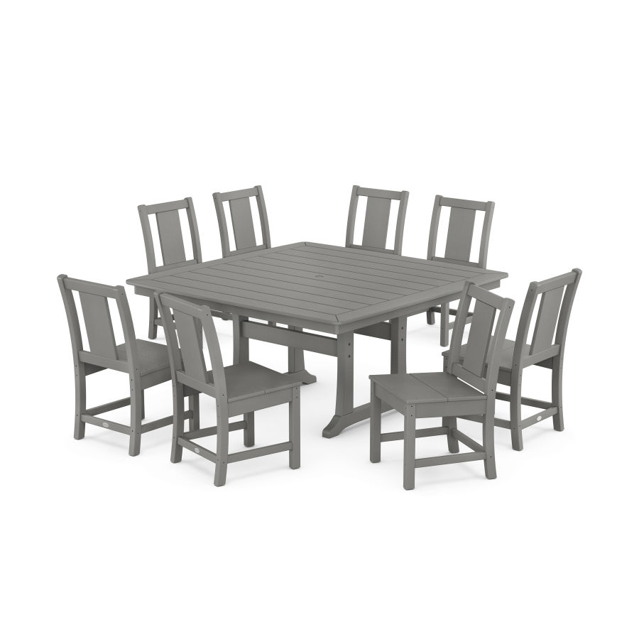 POLYWOOD Prairie Side Chair 9-Piece Square Dining Set with Trestle Legs
