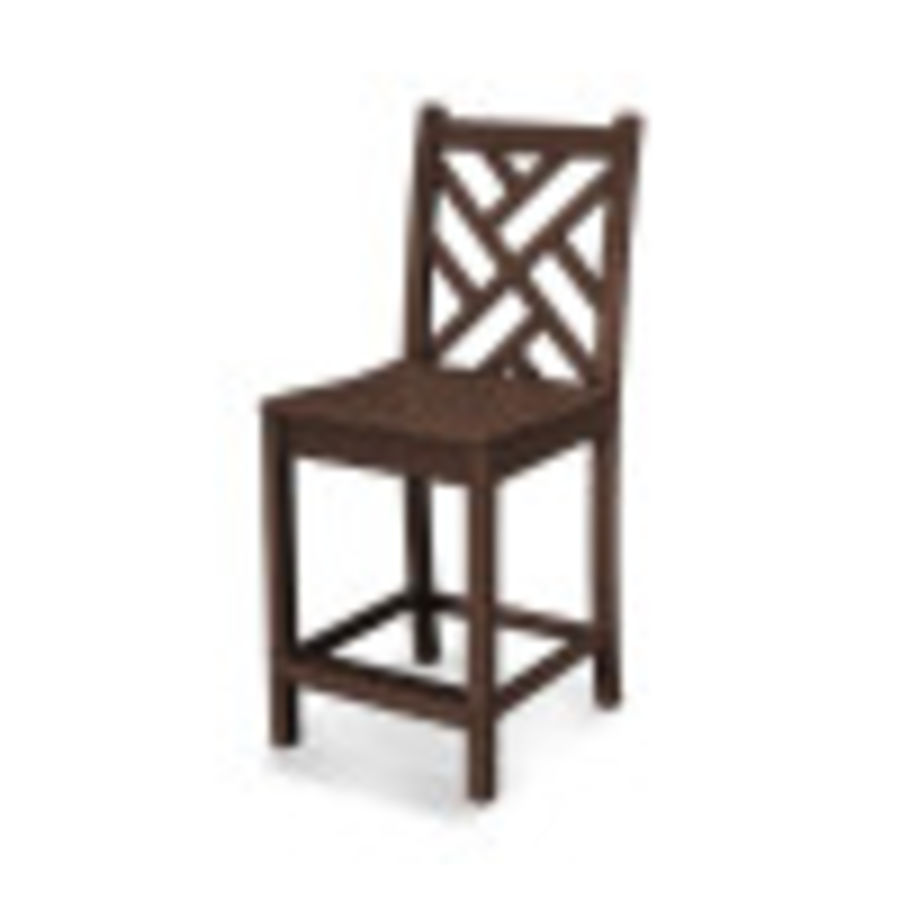 POLYWOOD Chippendale Counter Side Chair in Mahogany