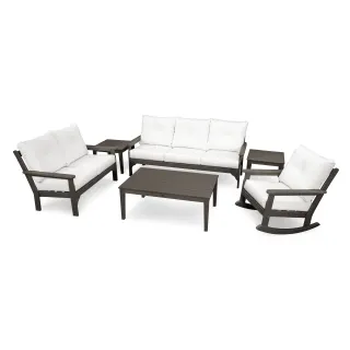 POLYWOOD Vineyard 6-Piece Deep Seating Set in Vintage Finish