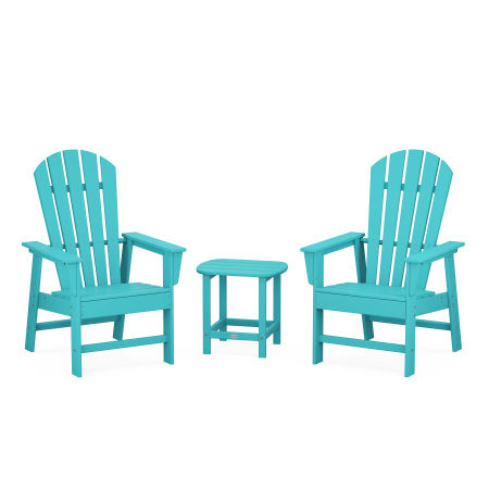 South Beach Casual Chair 3-Piece Set with 18" South Beach Side Table in Aruba